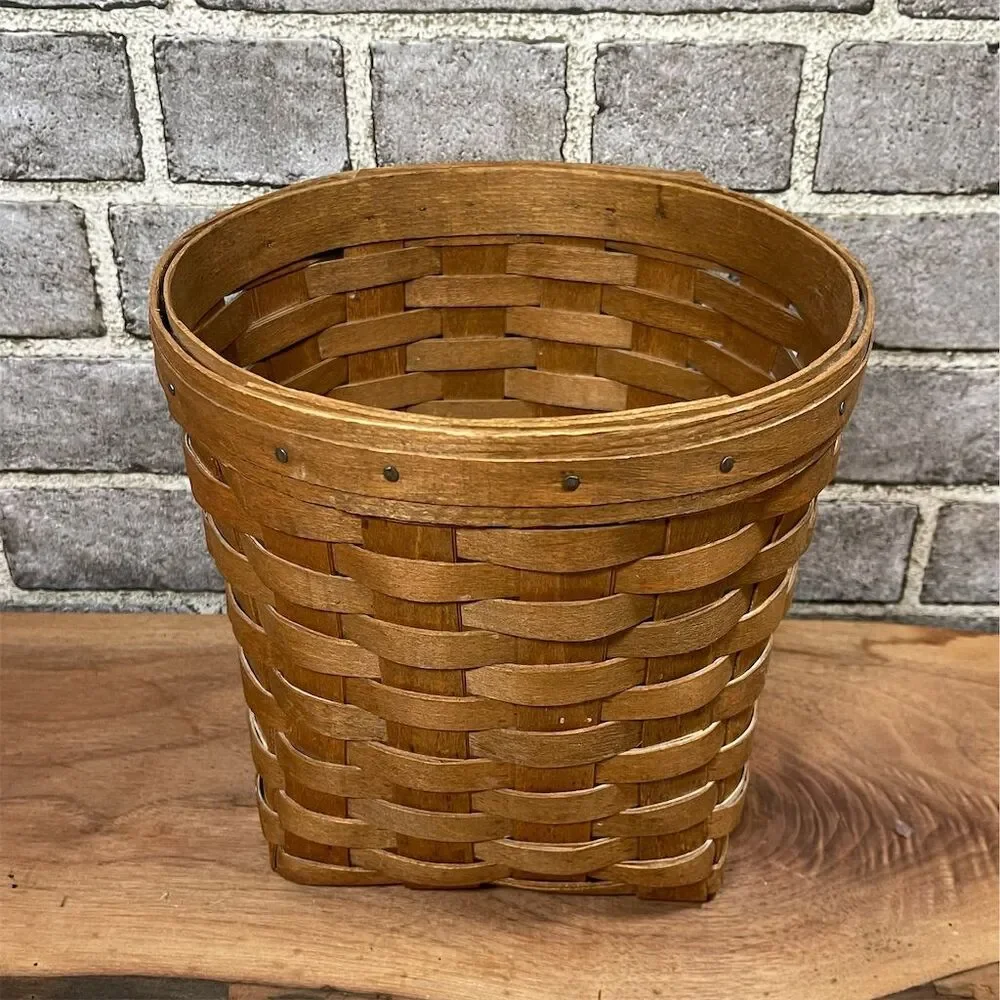Vintage Longaberger Upright Basket Handwoven Rustic Home Decor